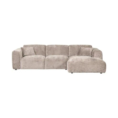 Cloud Chaise longue bank rechts chenille naturel