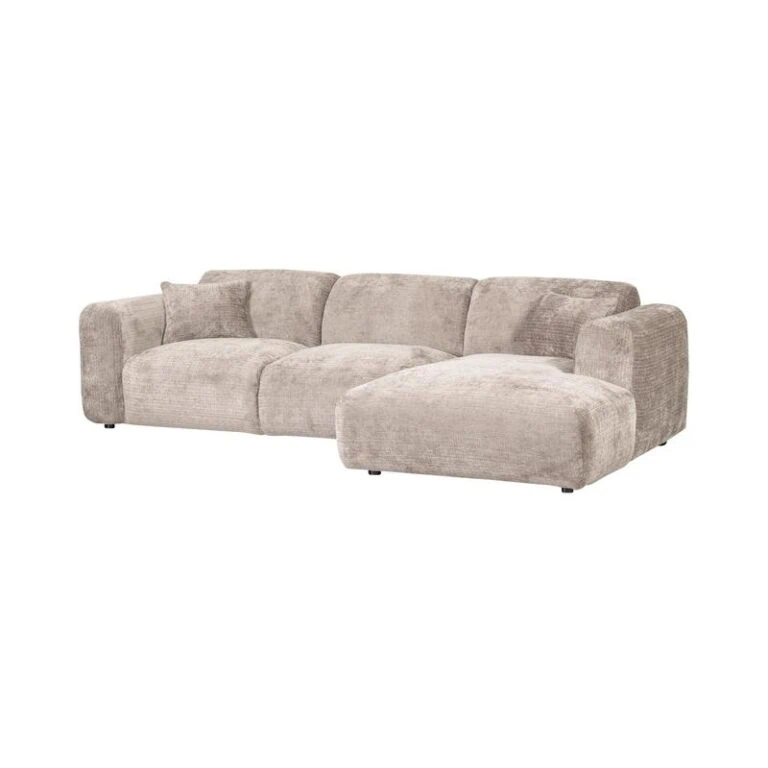 Cloud Chaise longue bank rechts chenille naturel