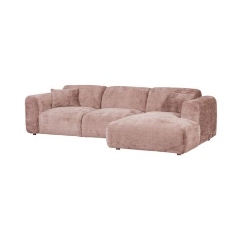 Cloud Chaise longue bank rechts chenille taupe/roze