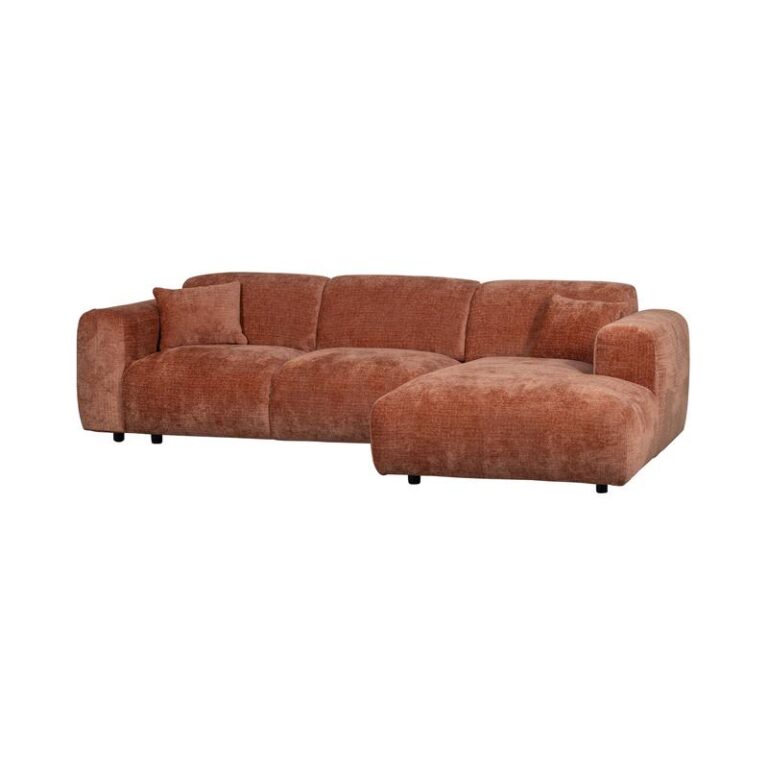 Cloud Chaise longue bank rechts chenille terracotta