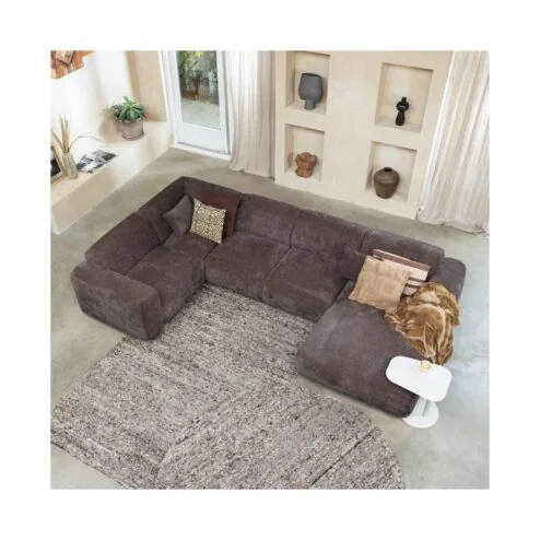 Cloud Hoekbank links geweven chenille bruin