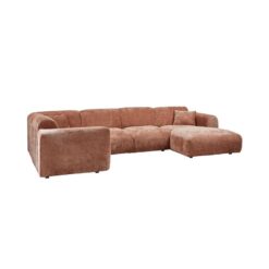 Cloud Hoekbank links geweven chenille terracotta