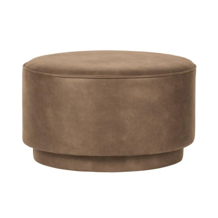 Coffee Poef lederlook cognac