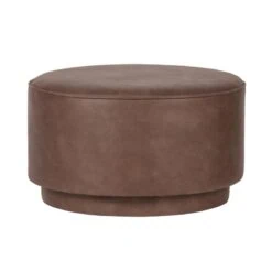 Coffee Poef lederlook warm bruin