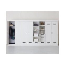 Connect 3-deurs Kledingkast met lade wit