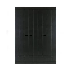 Connect 3-deurs Kledingkast met lade zwart