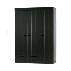 Connect 3-deurs Kledingkast met lade zwart