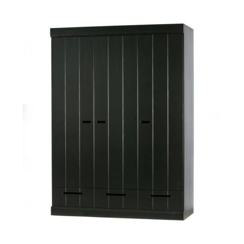 Connect 3-deurs Kledingkast met lade zwart
