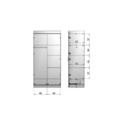 Connect Interieurpakket voor 2-deurs kast met lade zwart