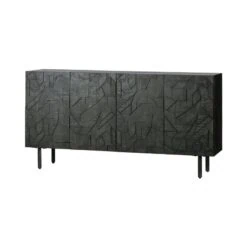 Counter Dressoir hout/metaal zwart 160cm