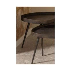 Crude Bijzettafel brons set van 2