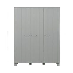 Dennis 3-deurs Kledingkast grenen grijs 158cm