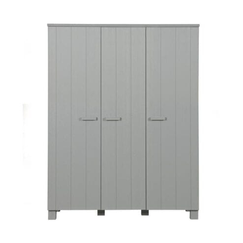 Dennis 3-deurs Kledingkast grenen grijs 158cm