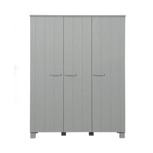 Dennis 3-deurs Kledingkast grenen grijs 158cm