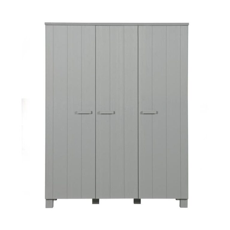 Dennis 3-deurs Kledingkast grenen grijs 158cm