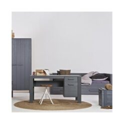 Dennis Bureau grenen grijs steel 141cm