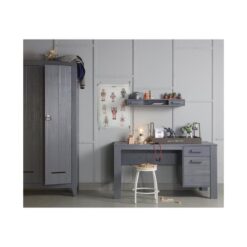 Dennis Bureau grenen grijs steel 141cm