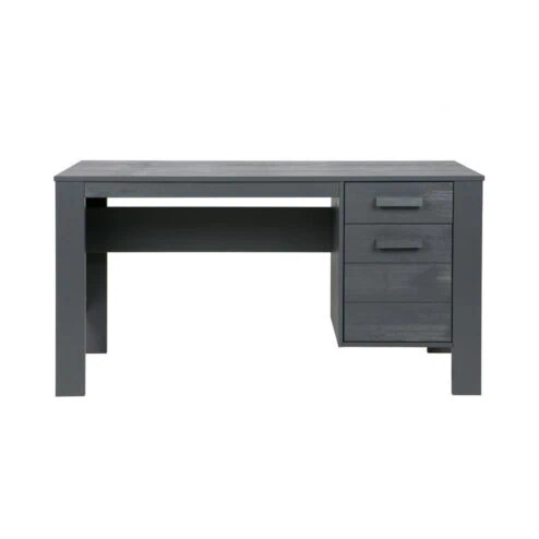 Dennis Bureau grenen grijs steel 141cm