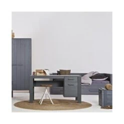 Dennis Kledingkast grenen grijs steel 111cm