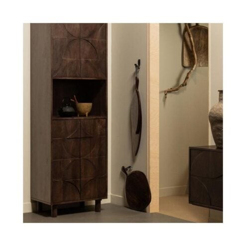 Draw Opbergkast met open vak mangohout walnoot 60cm