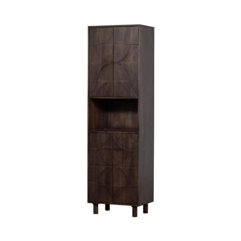 Draw Opbergkast met open vak mangohout walnoot 60cm