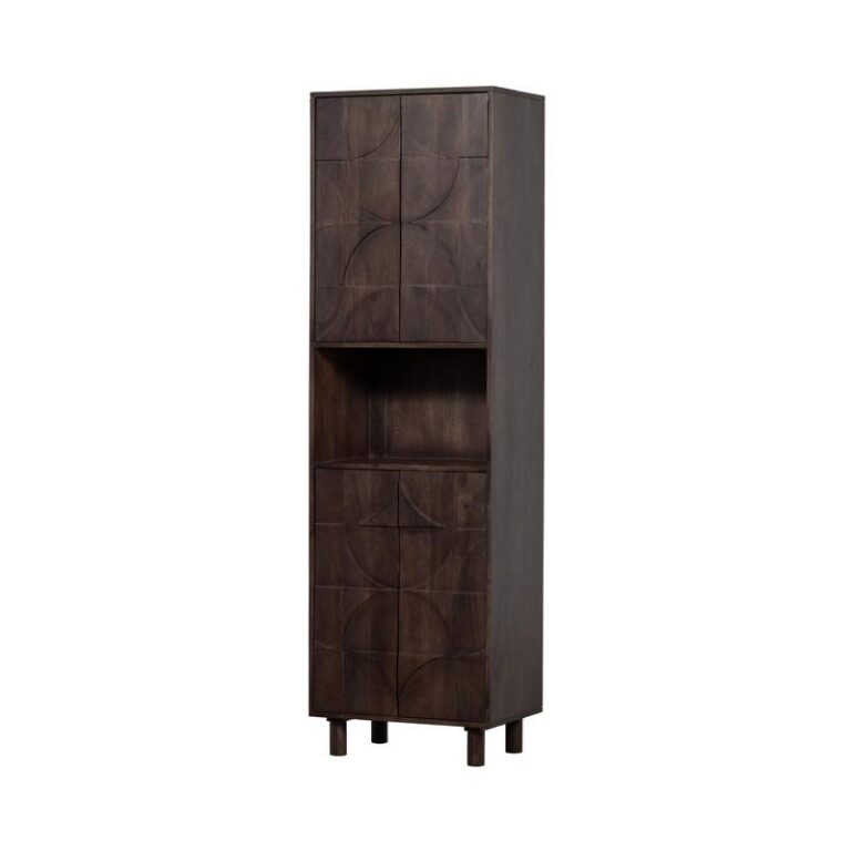 Draw Opbergkast met open vak mangohout walnoot 60cm