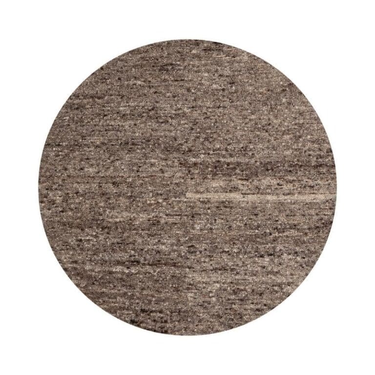 Efia Rond vloerkleed wol bruin melange 200cm