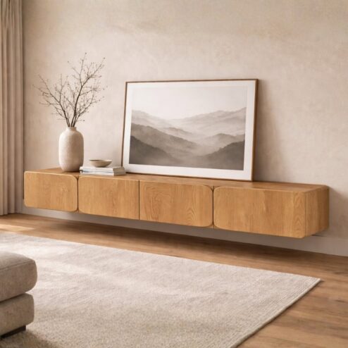 Elin zwevend Tv meubel Naturel 220 cm