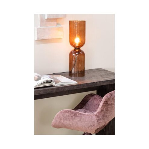 Eliva Eetkamerstoel structure velvet paars set van 2