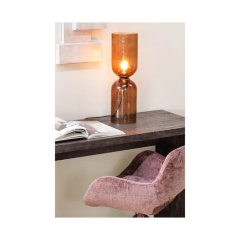 Eliva Eetkamerstoel structure velvet paars set van 2