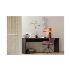 Eliva Eetkamerstoel structure velvet paars set van 2