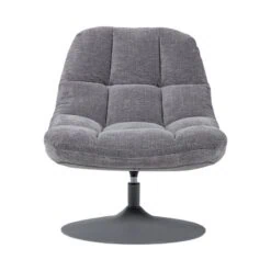 Elvi Draaifauteuil chenille structuur lichtgrijs