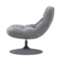 Elvi Draaifauteuil chenille structuur lichtgrijs