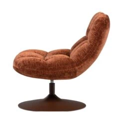 Elvi Draaifauteuil chenille structuur roestbruin