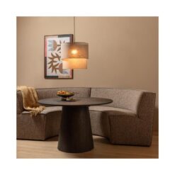 Europa Eetkamerbank 2-zits geweven stof donkerbruin melange 186cm