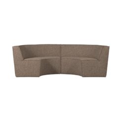 Europa Eetkamerbank 4-zits geweven stof donkerbruin melange 262cm