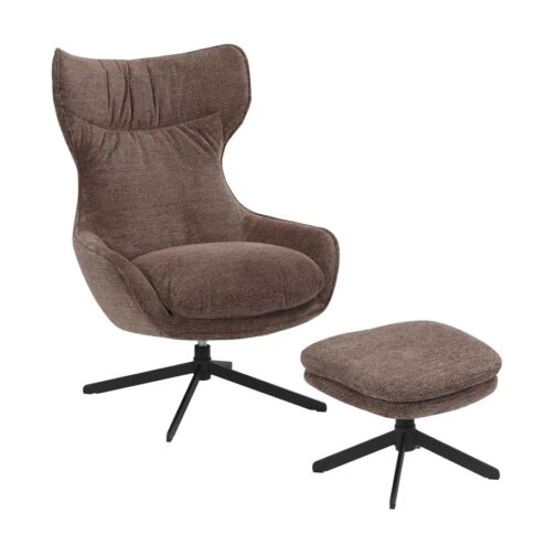 Fauteuil Hannah met voetenbank Paars