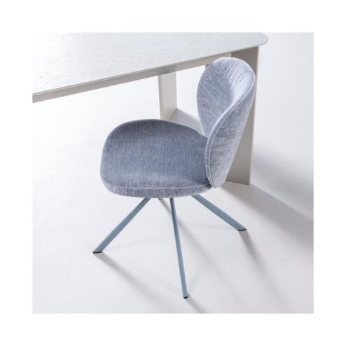 Femke Eetkamerstoel chenille blauw
