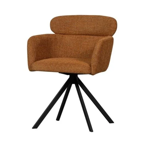 Fenne Draaibare eetkamerstoel geweven stof ginger