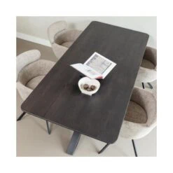 Fenne Draaibare eetkamerstoel geweven stof naturel