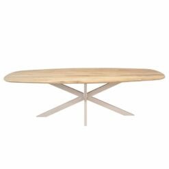 Ferry Eettafel Deens Ovaal Naturel Eiken met zand poot 280 cm