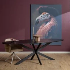 Ferry Eettafel Ovaal Zwart Eiken 280 cm