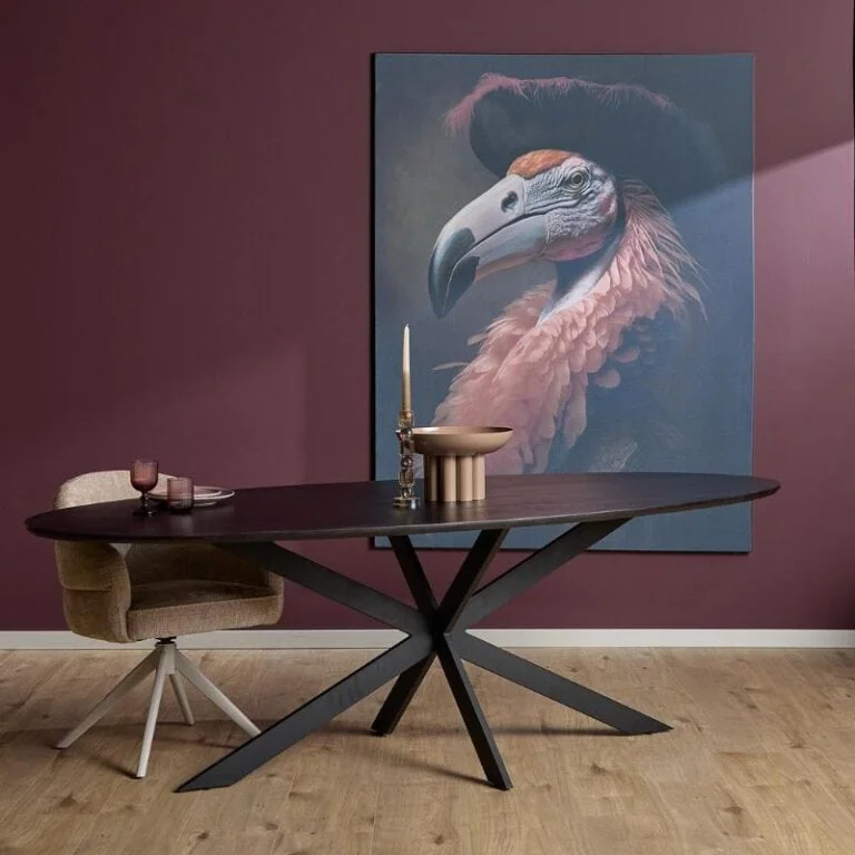 Ferry Eettafel Ovaal Zwart Eiken 280 cm