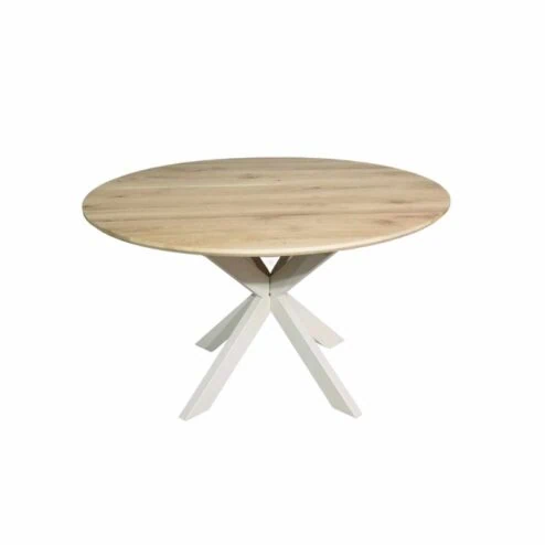 Ferry Eettafel Rond Naturel Eiken met zand poot 110 cm