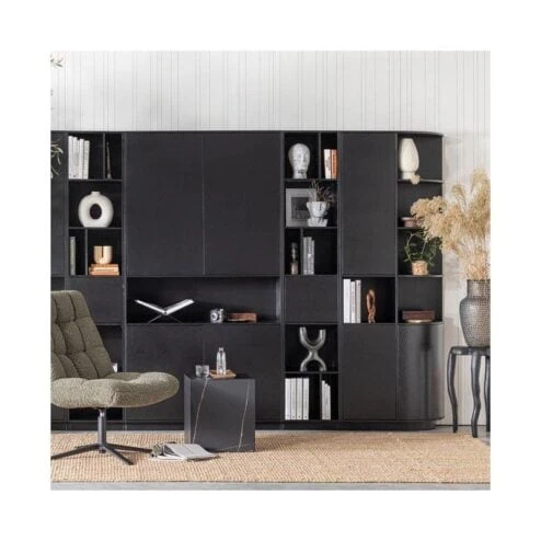 Finca Open vakkenkast grenen zwart 40cm