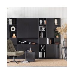 Finca Tv meubel rond rechts grenen zwart 78cm