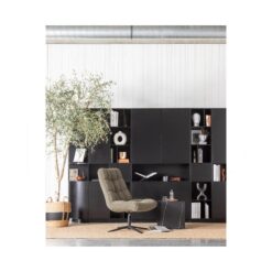 Finca Tv meubel rond rechts grenen zwart 78cm