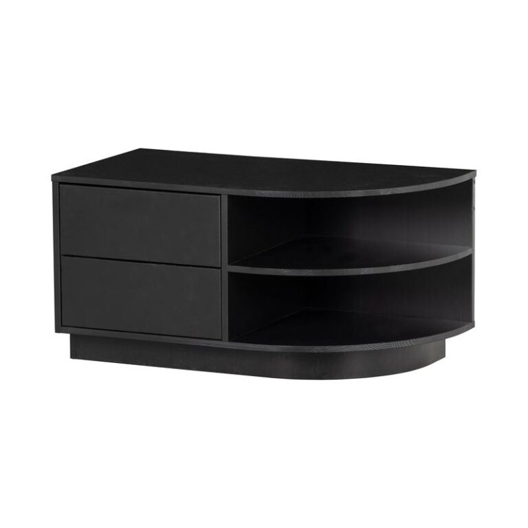 Finca Tv meubel rond rechts grenen zwart 78cm