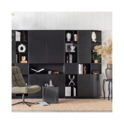 Finca Vakkenkast rond rechts grenen zwart 78cm