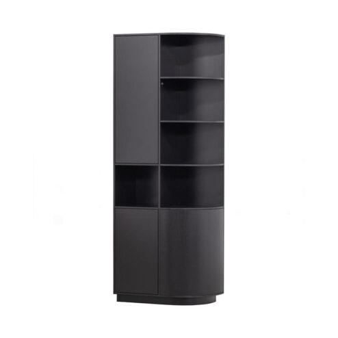 Finca Vakkenkast rond rechts grenen zwart 78cm